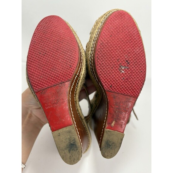 Christian Louboutin Brown Leather Almeria 120 Espadrille Wedge Sandals Sz 35 5 - Picture 10 of 10
